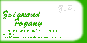 zsigmond pogany business card